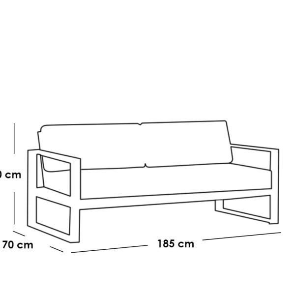 طقم أثاث خارجي حديد 5 قطع - رمادي
