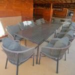 طقم أثاث خارجي حديد و دوبار 13 قطع - رمادي