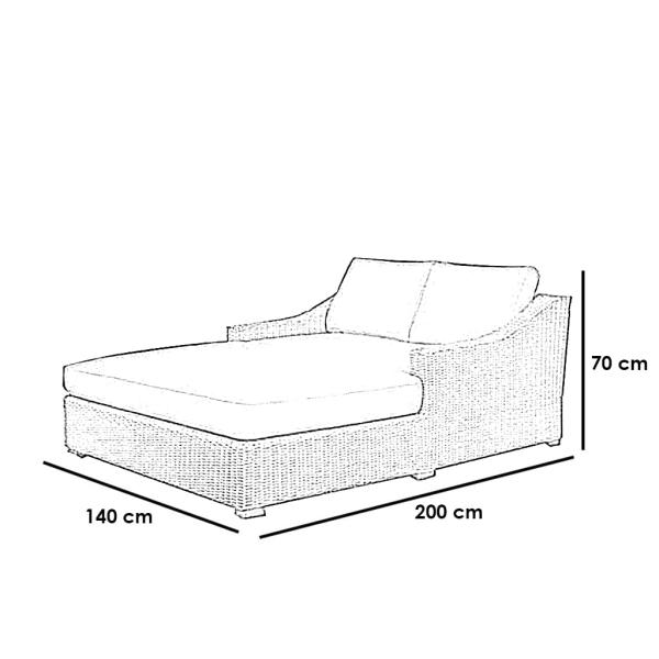 شزلونج رتان - بيج مقاوم لعوامل الجويه