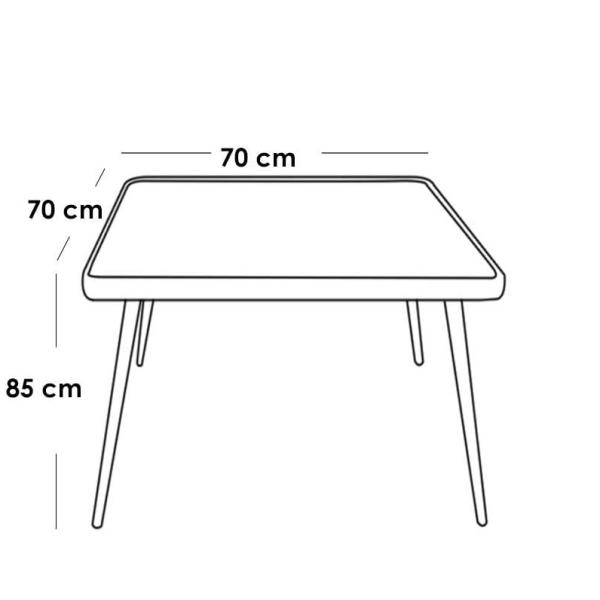 طقم أثاث خارجي معدن 5 قطع - رمادي