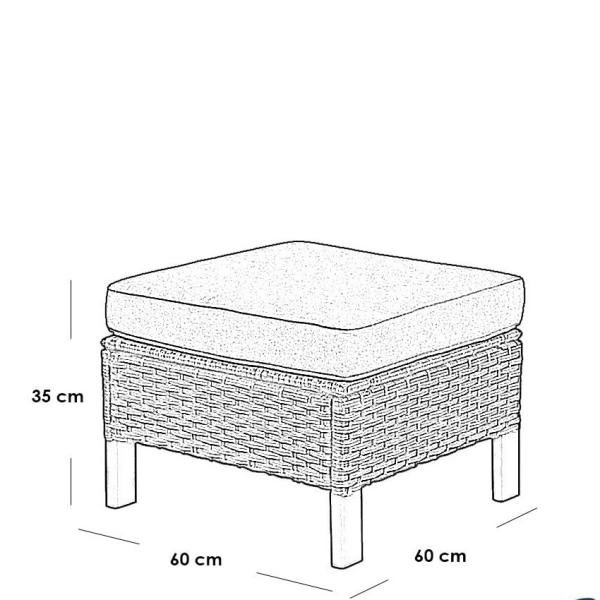 طقم أثاث خارجي راتان 3 قطع - رمادي