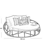 كنبة خارجية حديد وجاكوار - رمادي