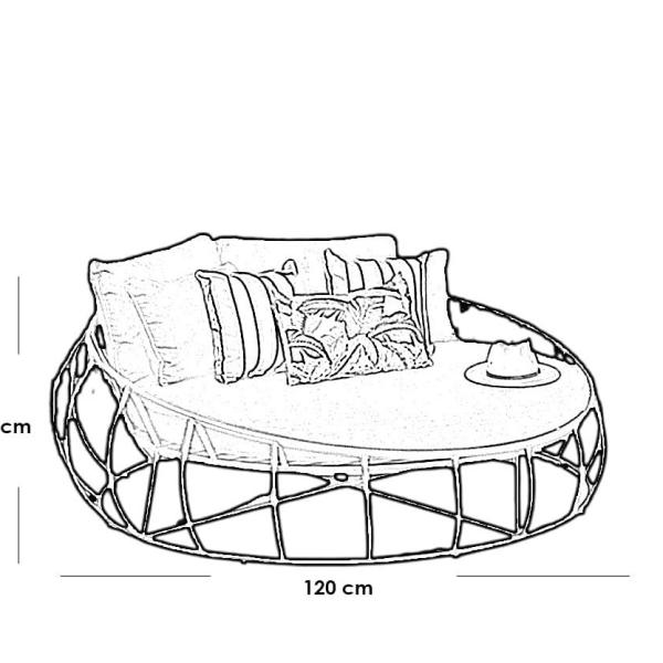 كنبة خارجية حديد وجاكوار - رمادي