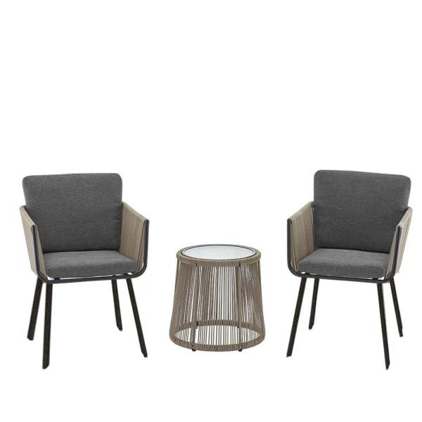 طقم أثاث خارجي 3 قطع راتان وسوفت 3 قطع - متعدد الالوان