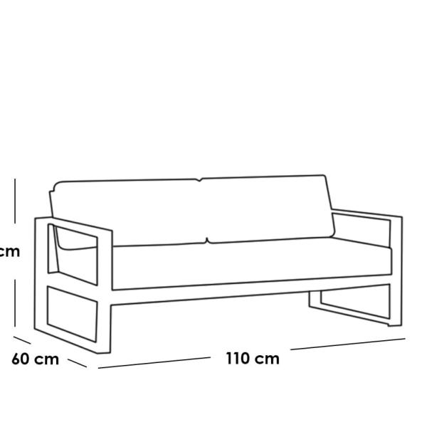 طقم أثاث خارجي حديد وقماش مقاوم للماء 4 قطع - أسود