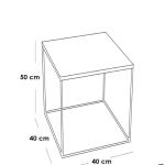 طقم ترابيزات جانبية ستيل و رخام أسود و أبيض - قطعتين