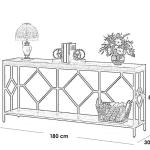 كونسول حديد وخشب ام دى اف أسود وبني - 80×180×30 سم