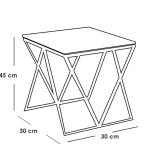 طقم ترابيزات جانبية حديد ورخام قطعتين - أسود وأبيض