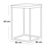 ترابيزة جانبيه حديد و زجاج أسود - 60 × 50 × 50 سم