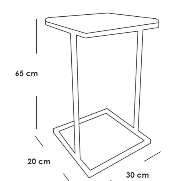 طقم ترابيزات جانبية حديد وزجاج قطعتين - أسود وأبيض