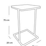 طقم ترابيزات جانبية حديد وزجاج قطعتين - أسود وأبيض