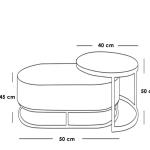 طقم ترابيزات جانبية ستيل قطعتين - أسود وأبيض